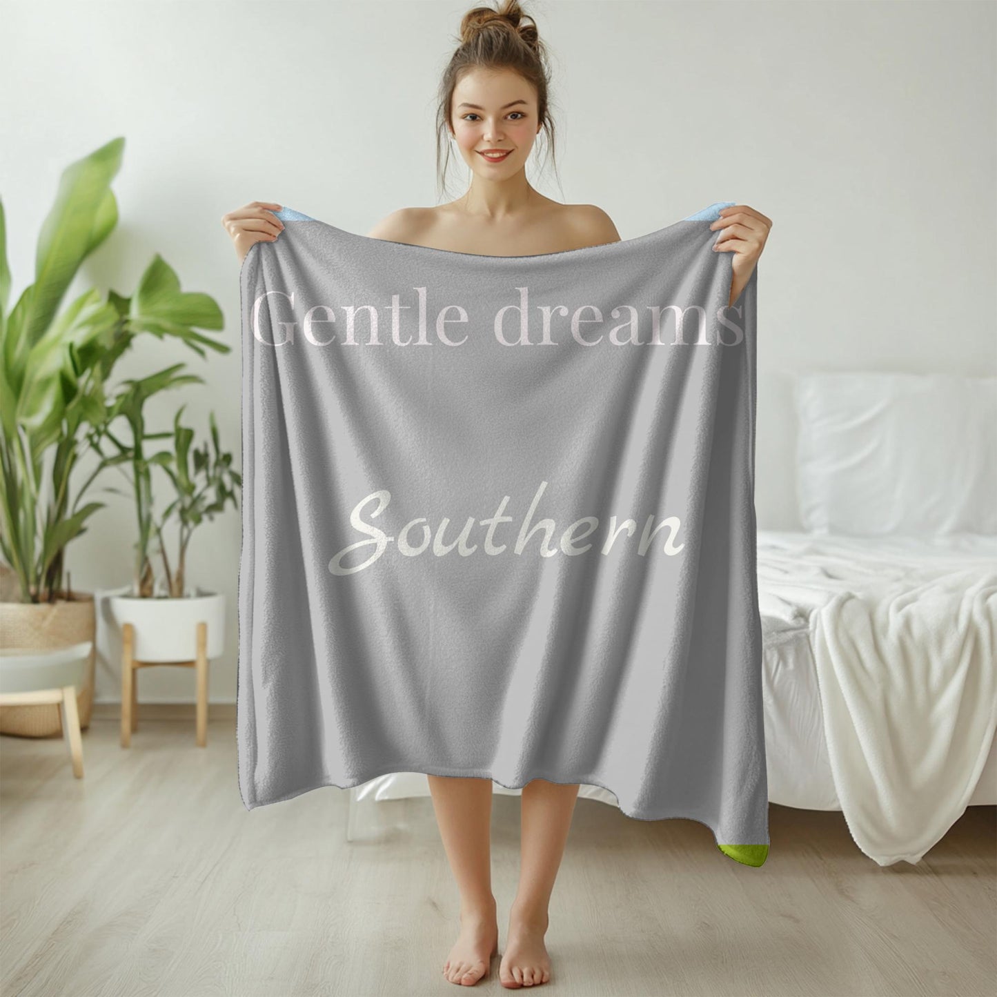 “Moonlit Flowers Velveteen Blanket –Romantic Bedroom Decor”