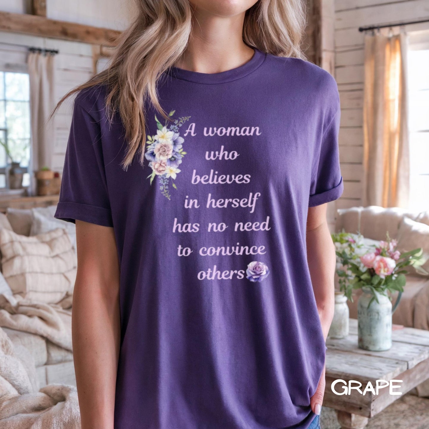 Believe in Yourself Tee – Inspirational Cotton Shirt for Women