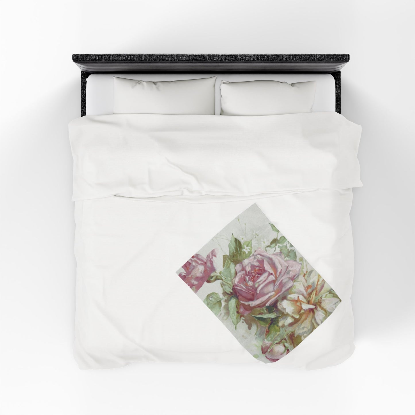 Delicate Pink Floral Velveteen Blanket – Bohemian Home Comfort
