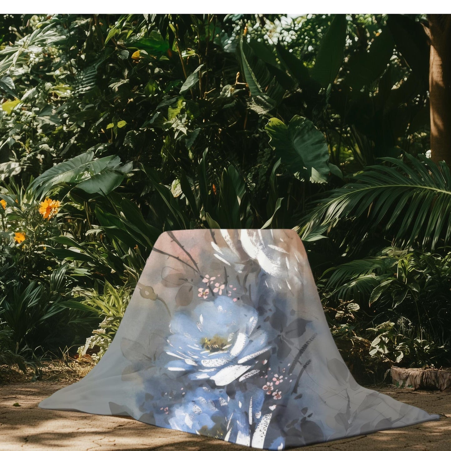 “Moonlit Flowers Velveteen Blanket –Romantic Bedroom Decor”