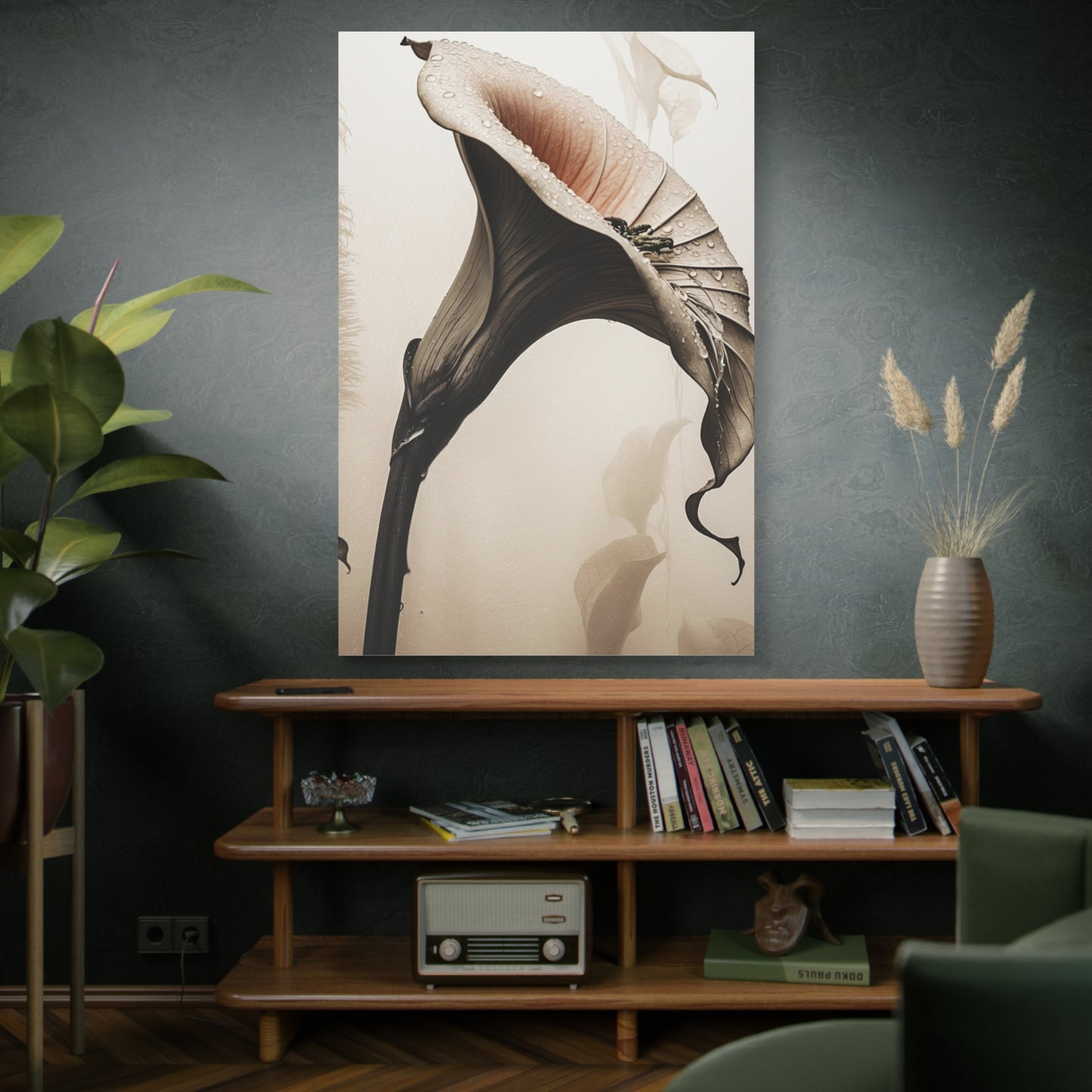 Misty Calla Lily Canvas Print | Elegant Floral Wall Art | Calming Botanical Decor | 9 Sizes Available