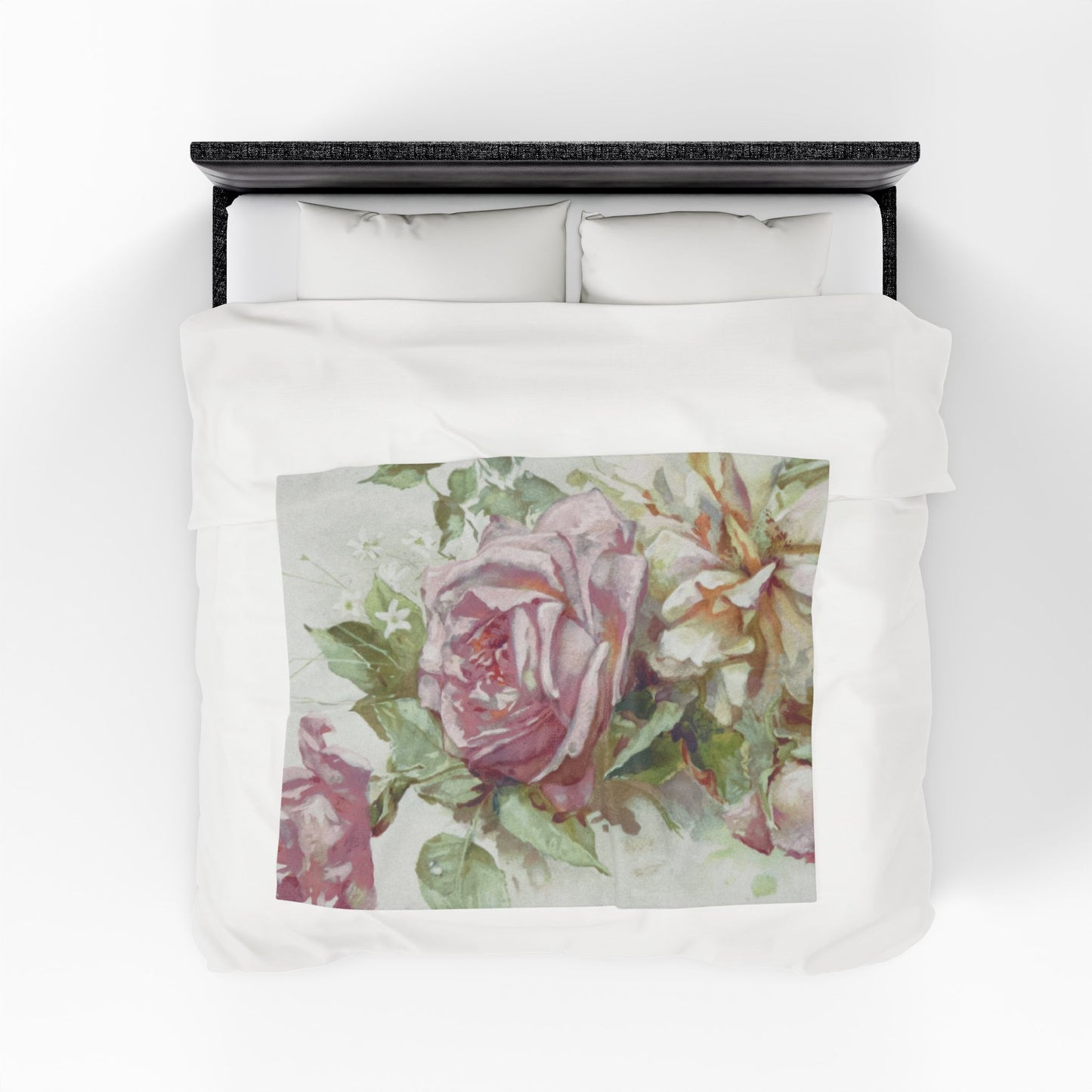 Delicate Pink Floral Velveteen Blanket – Bohemian Home Comfort