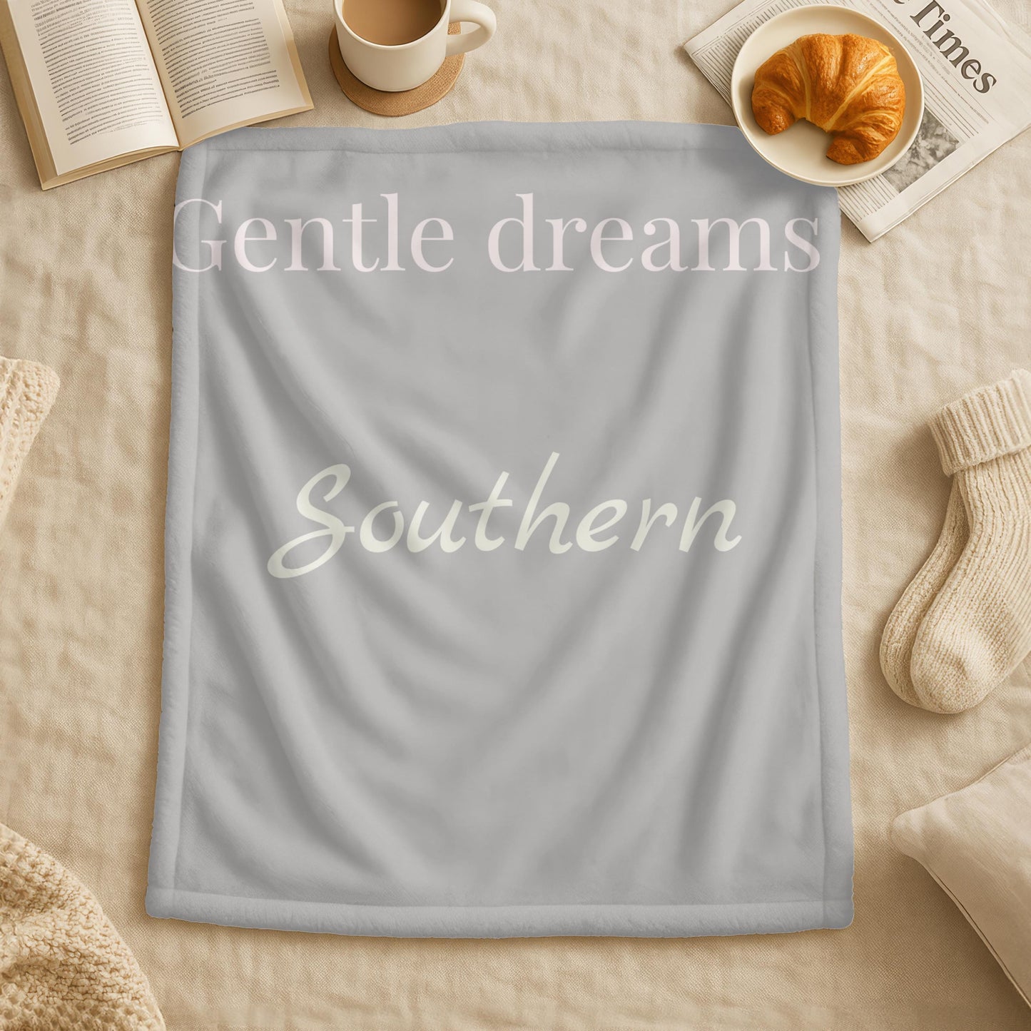 “Moonlit Flowers Velveteen Blanket –Romantic Bedroom Decor”
