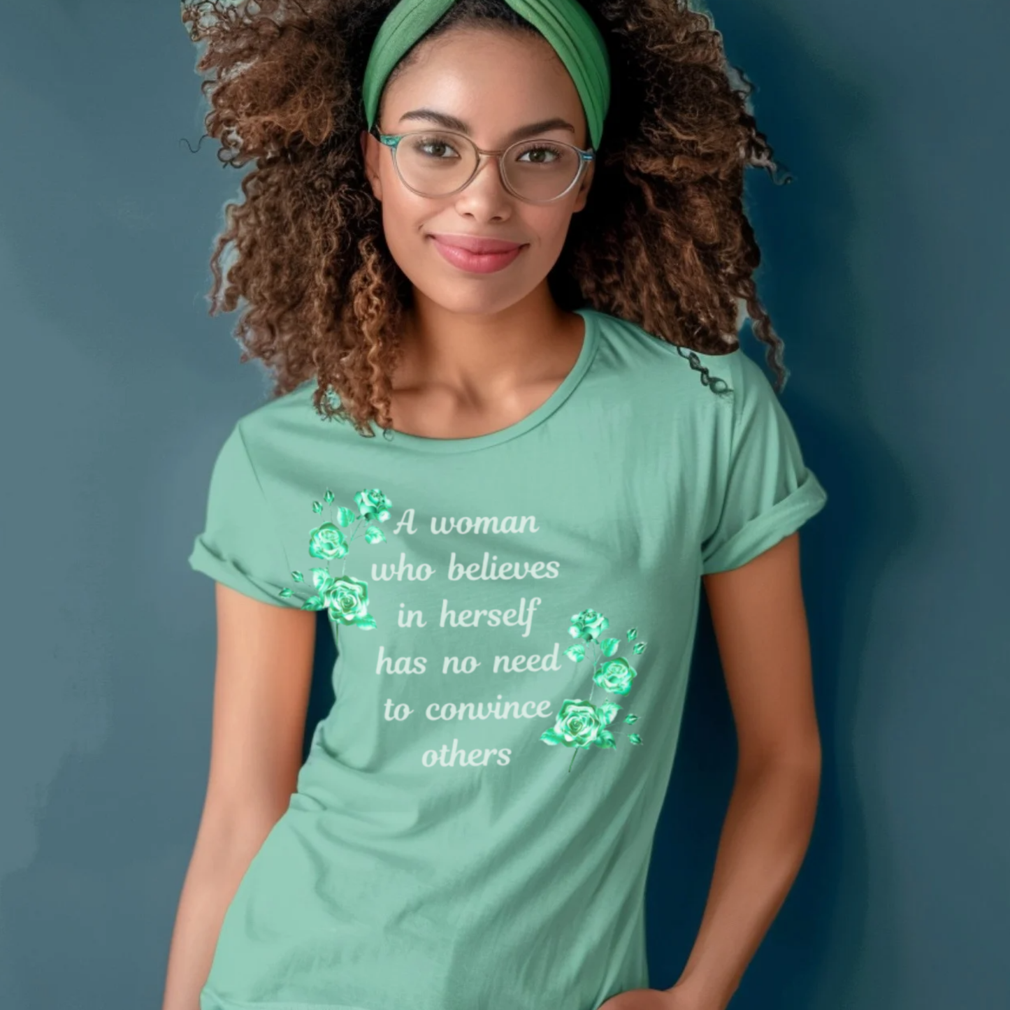 “Self-Love Tee – ‘A Woman Who Believes in Herself’ in Soft Garment-Dyed Colors”