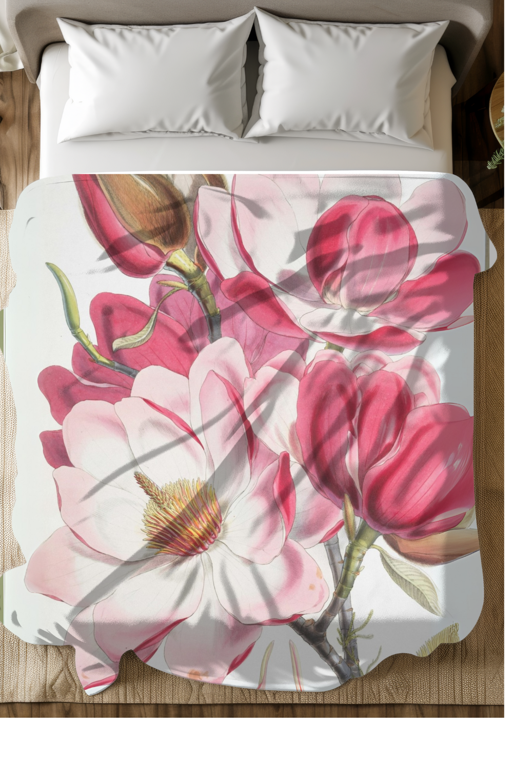 Watercolor Blooms Velveteen Blanket – Boho Floral Comfort