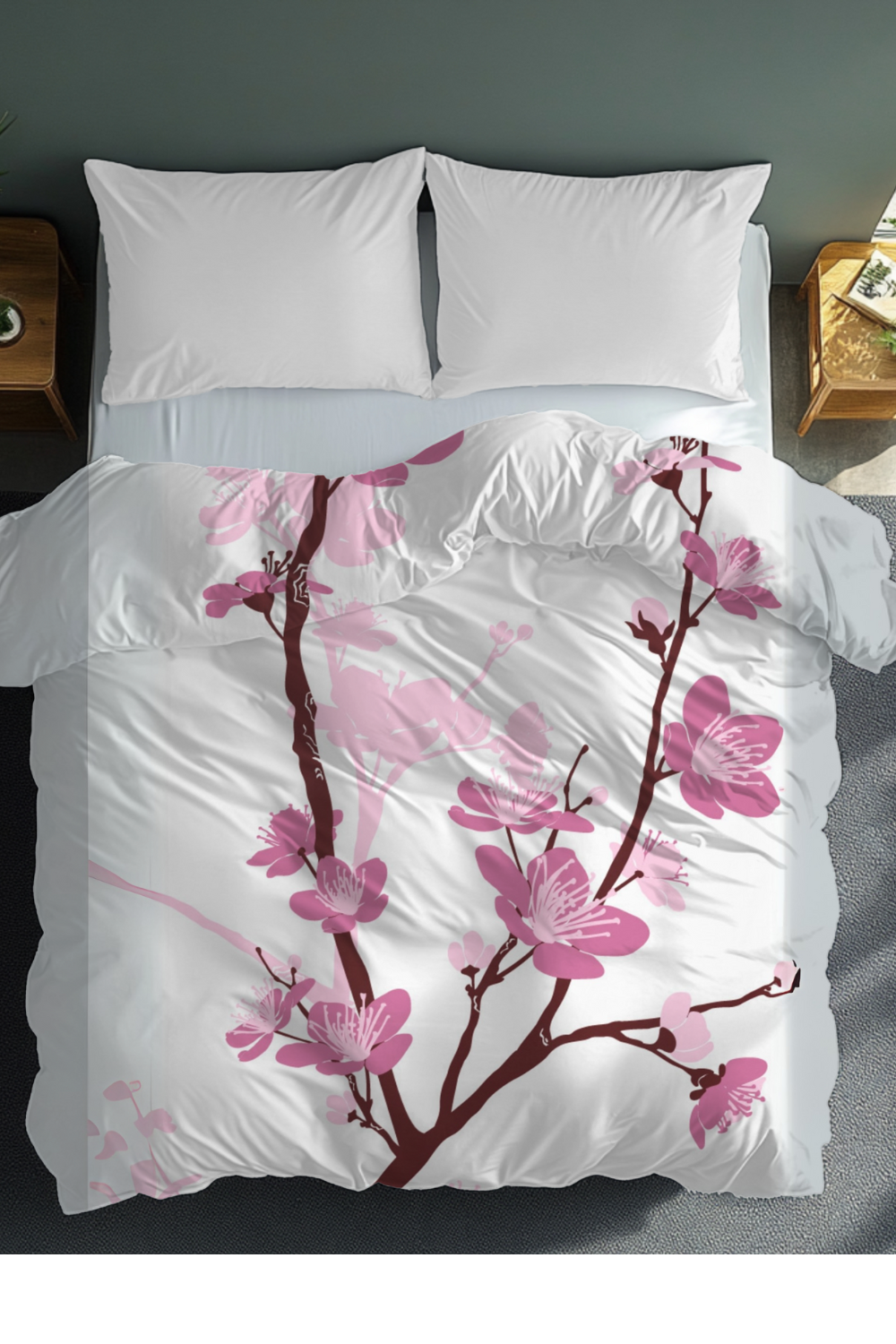 Bohemian Cherry Blossom Velveteen Blanket – Floral Comfort