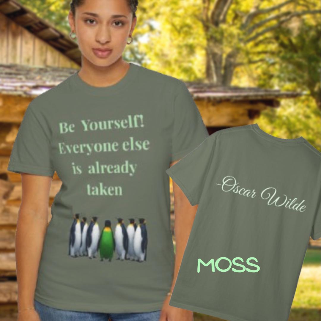 “Be Yourself Tee – Organic Cotton Unisex Shirt with Oscar Wilde Quote (S–4X)”