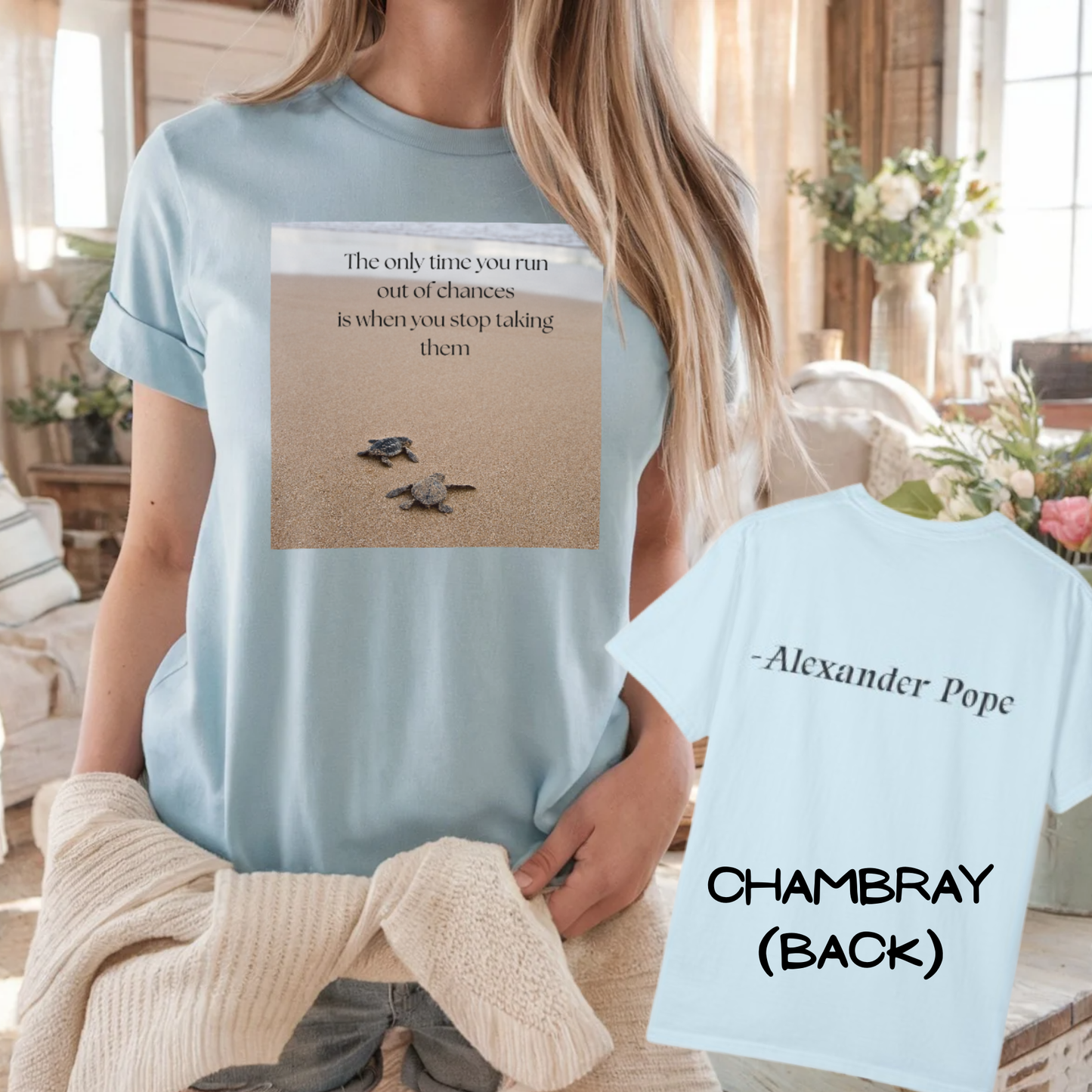 “Motivational Quote Tee – Garment-Dyed Cotton Comfort for Everyday Courage”