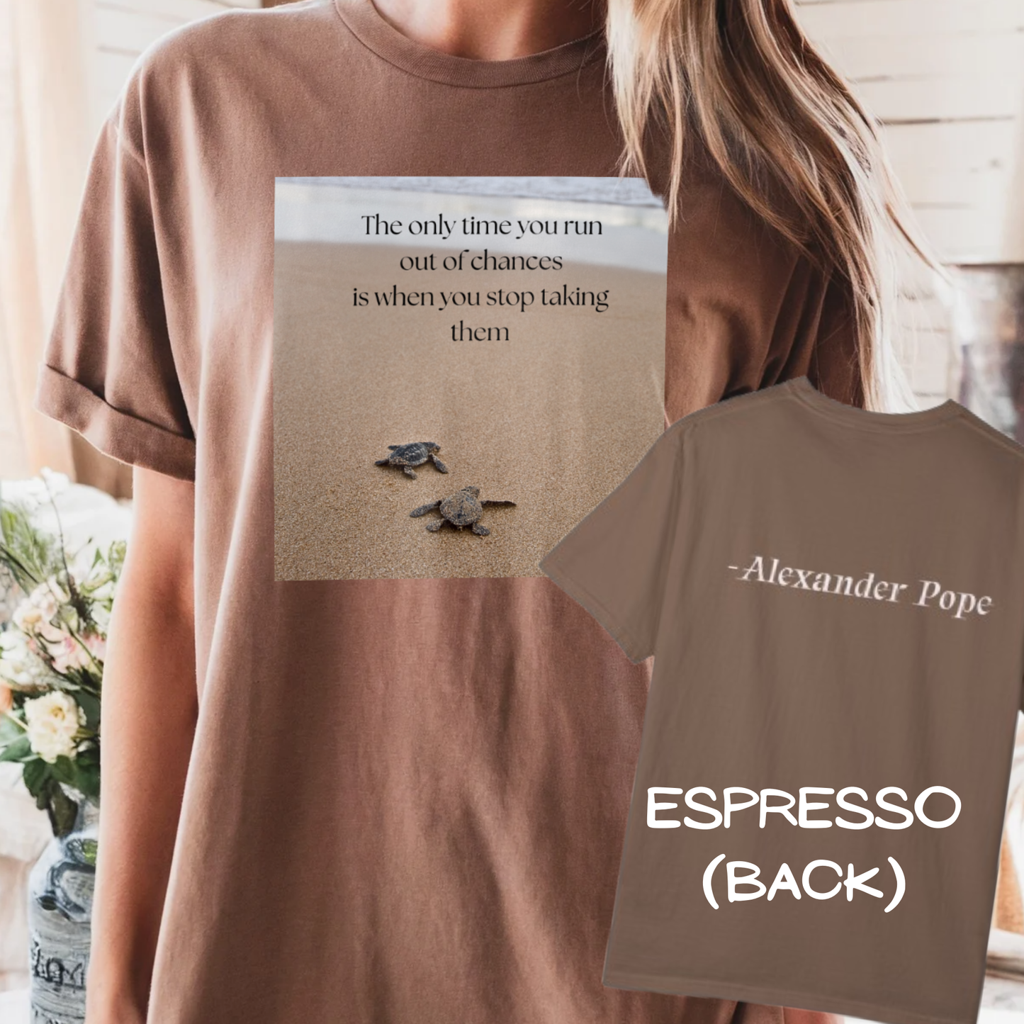 “Motivational Quote Tee – Garment-Dyed Cotton Comfort for Everyday Courage”
