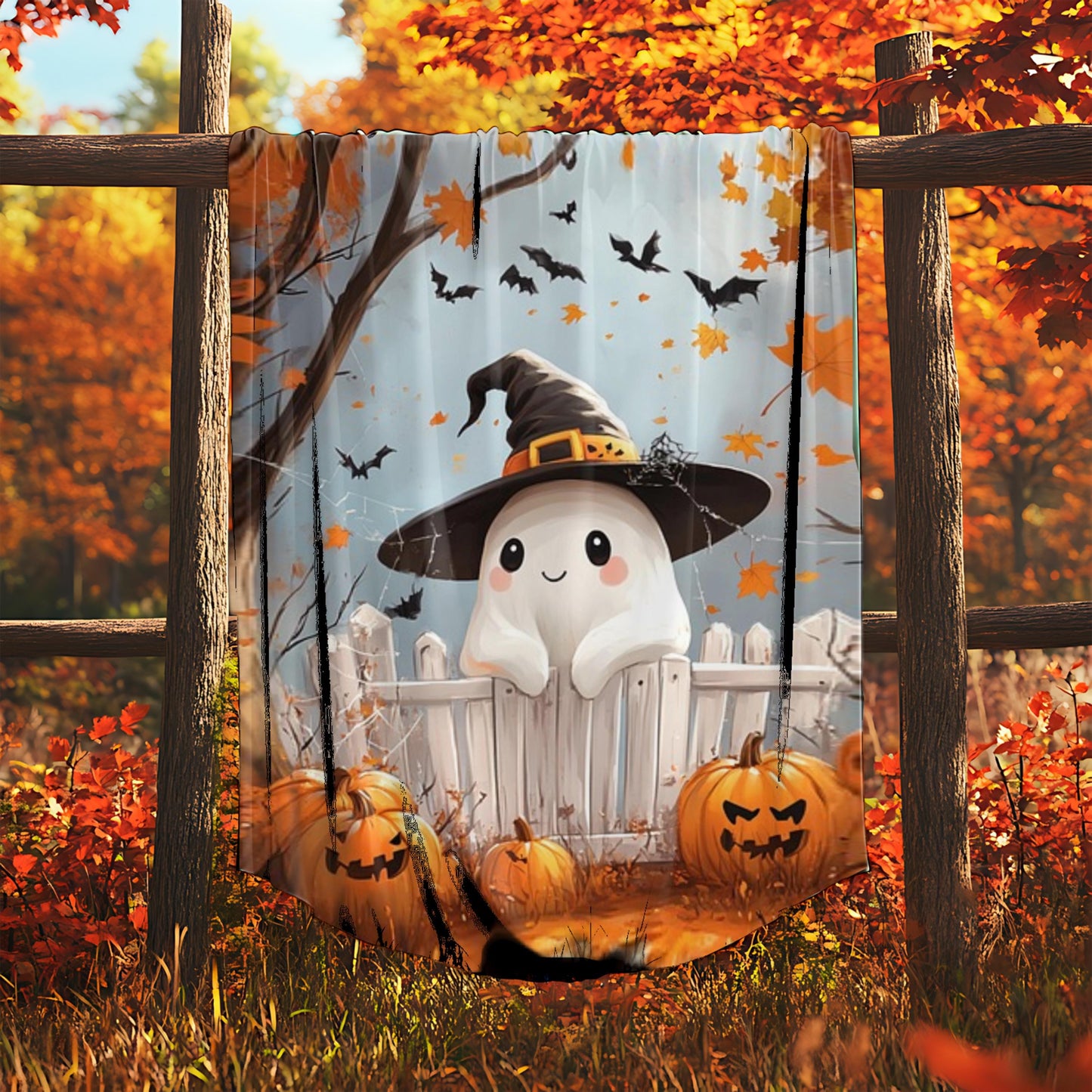 Ghost & Pumpkin Blanket – Halloween Comfort blanket