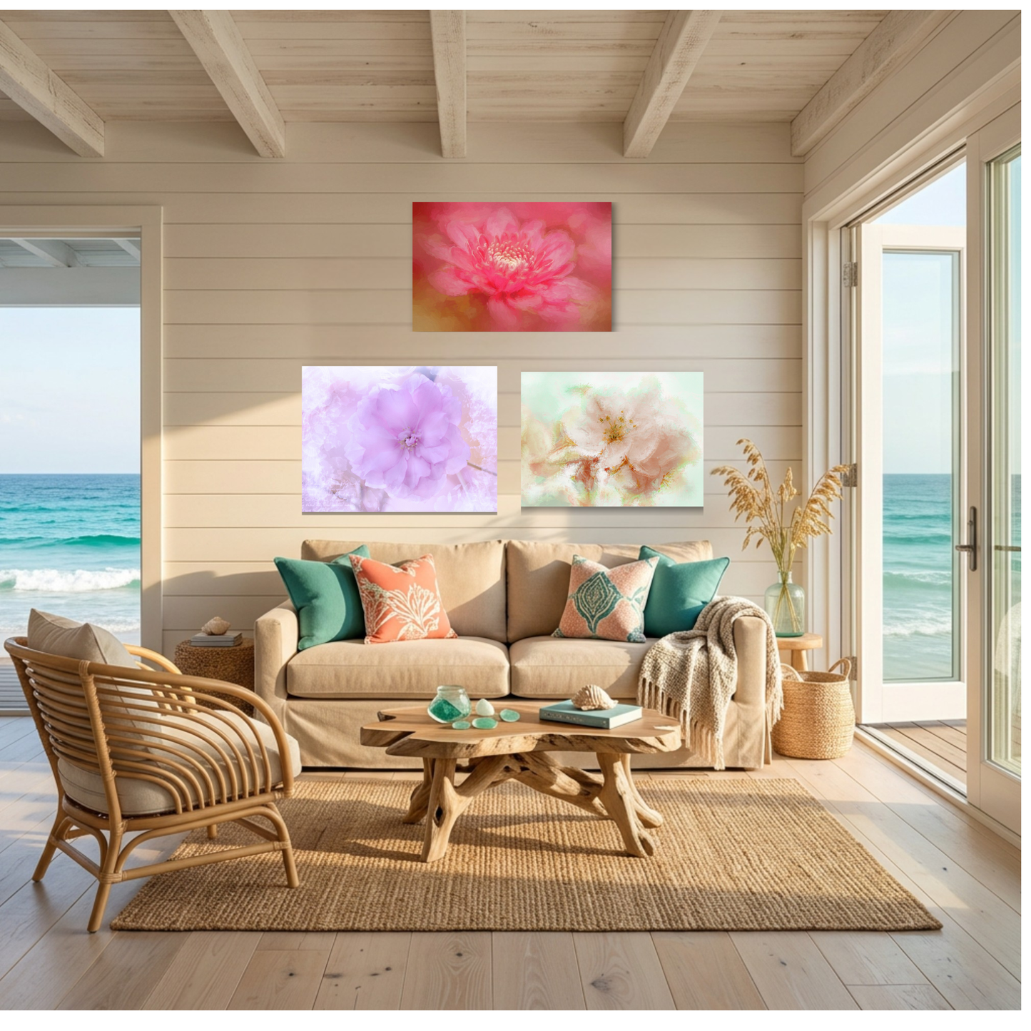 Dreamy Misty Bloom Canvas Print | Impressionistic Soft Floral Wall Art