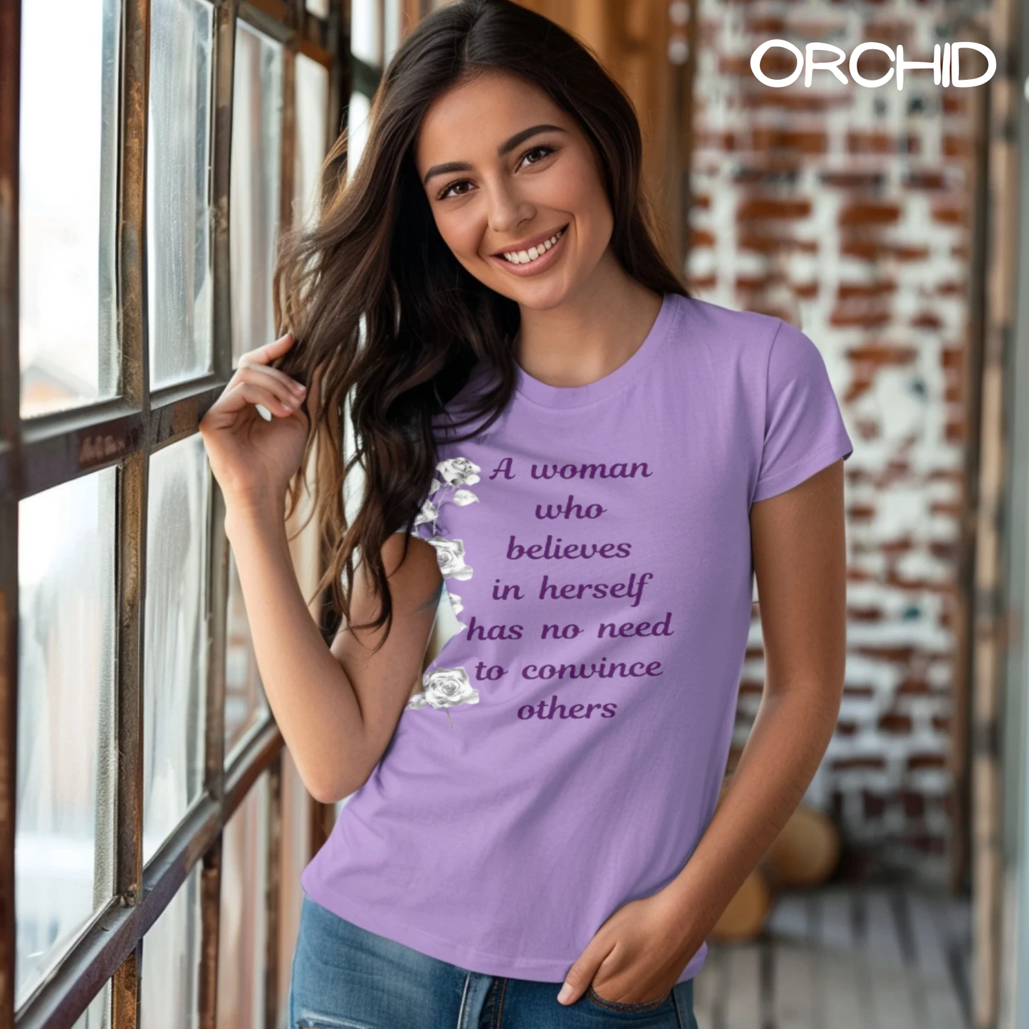 “Self-Love Tee – ‘A Woman Who Believes in Herself’ in Soft Garment-Dyed Colors”
