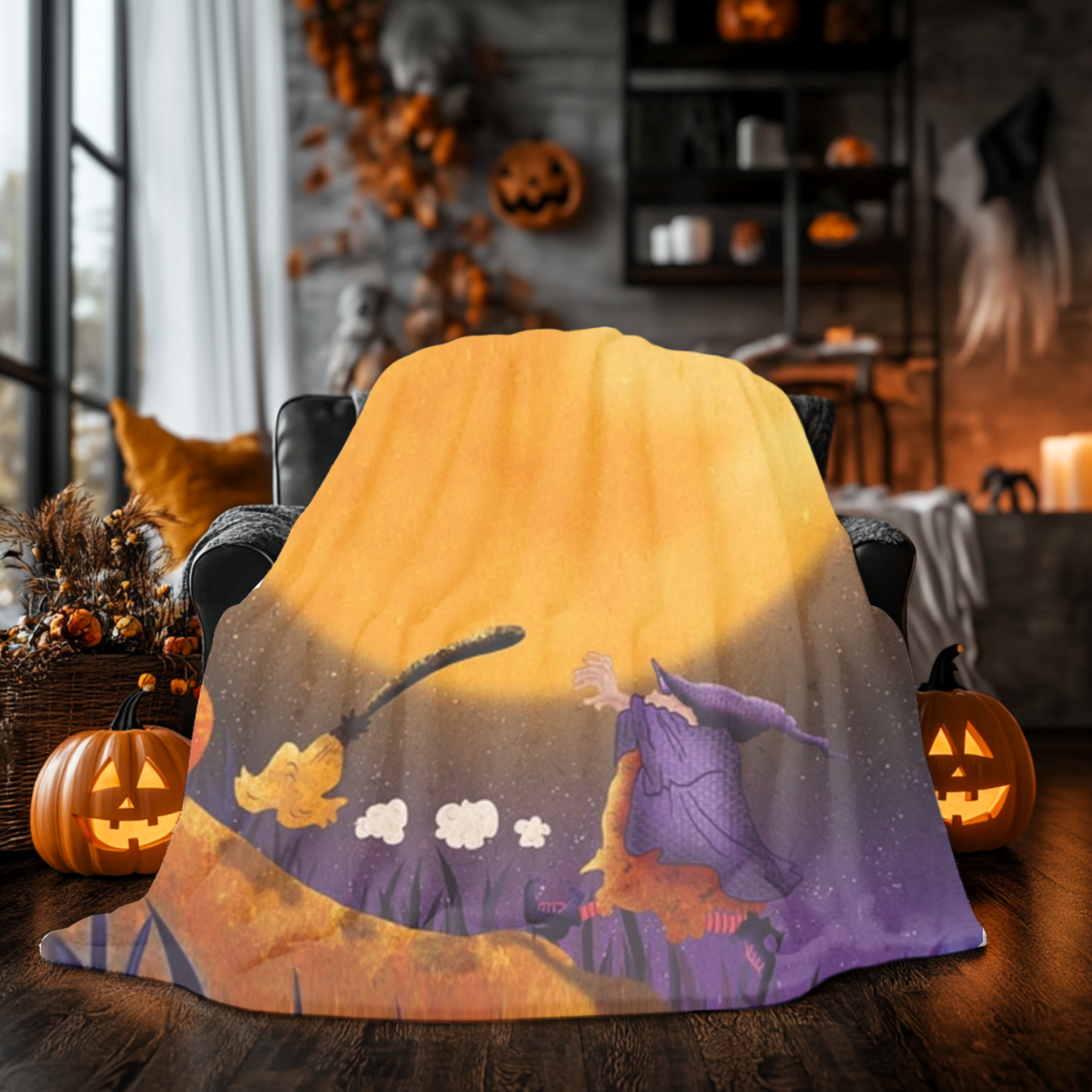Moonlit Witch Blanket β Halloween Kids Throw
