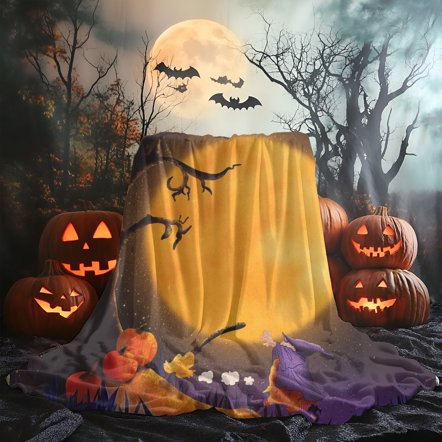 Moonlit Witch Blanket β Halloween Kids Throw