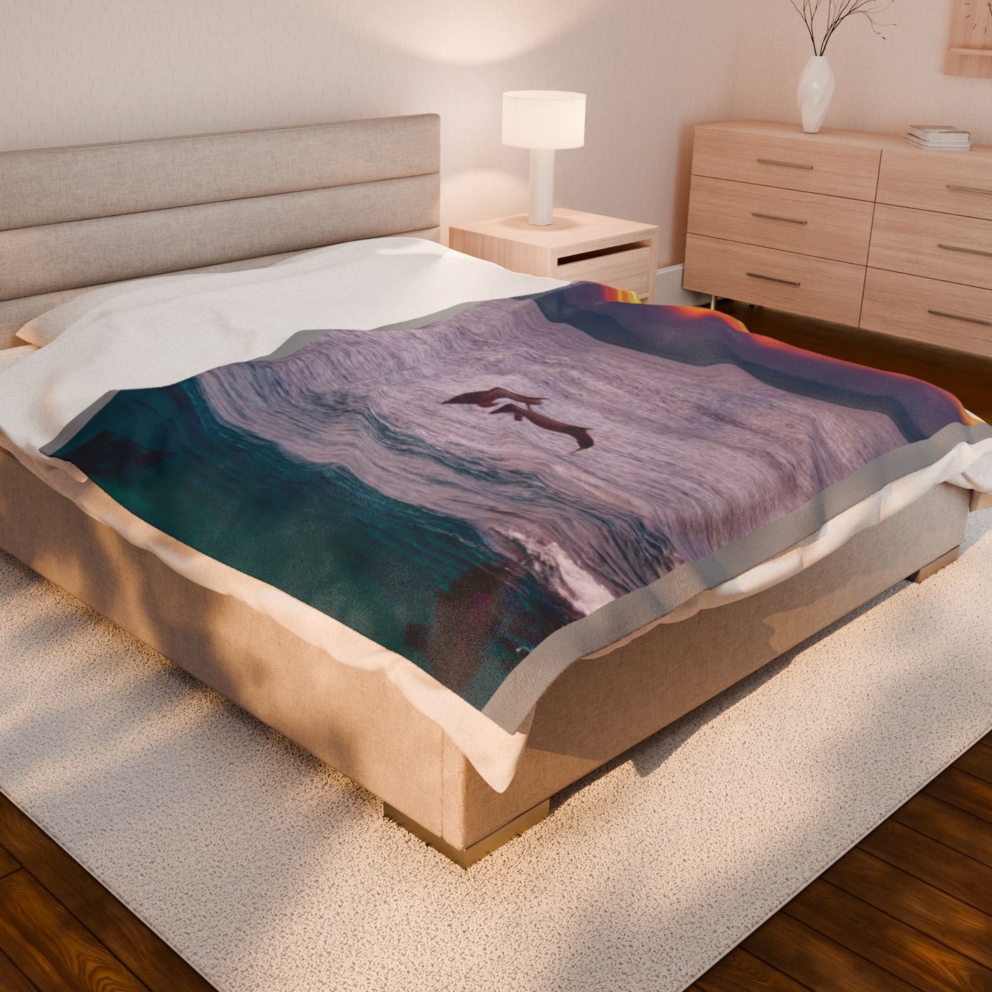 Dolphin Sunset Blanket – Coastal Decor