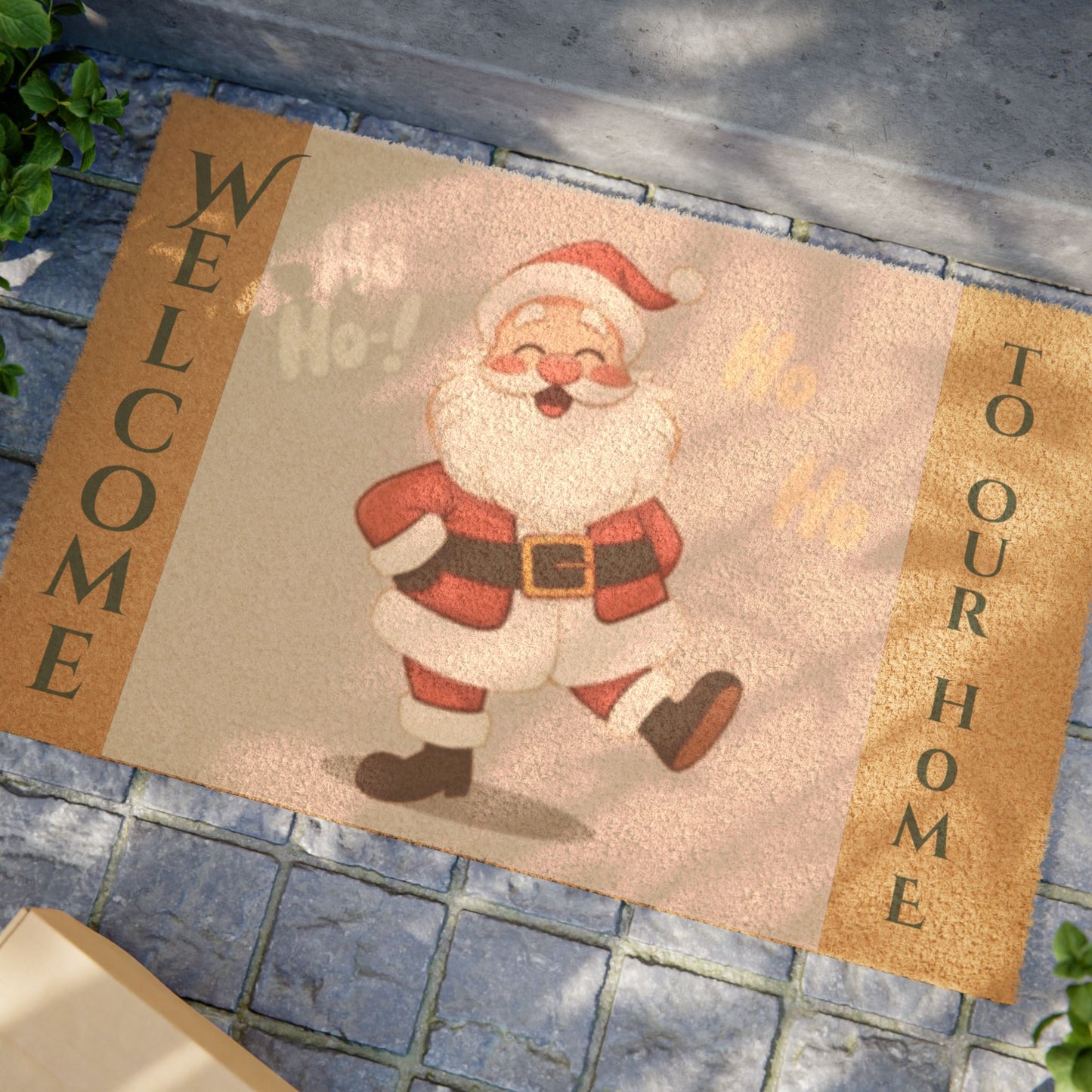 Festive Santa Entrance Mat – Christmas Welcome Doormat for Porch or Entryway  Ocean Petal Studio