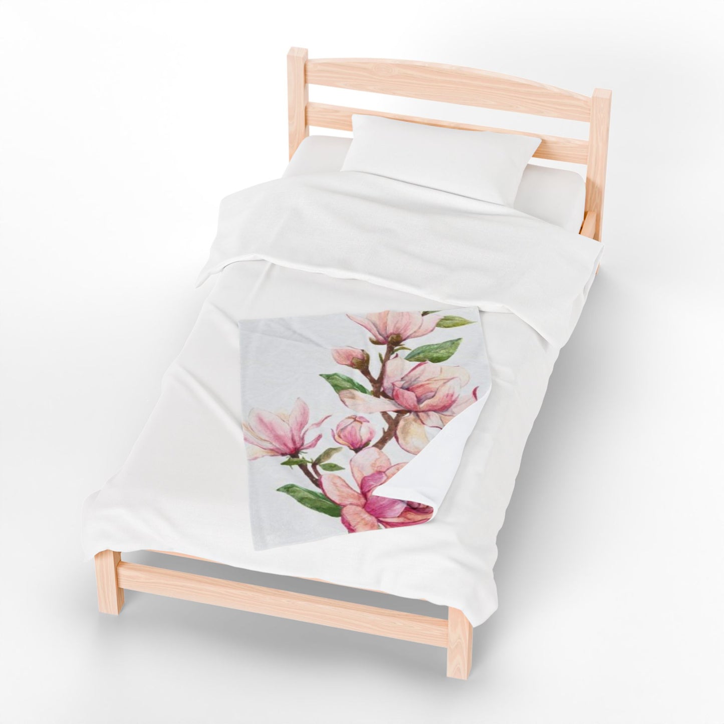 Floral Velveteen Plush Blanket – Soft Comfort Throw, Spring Home Decor