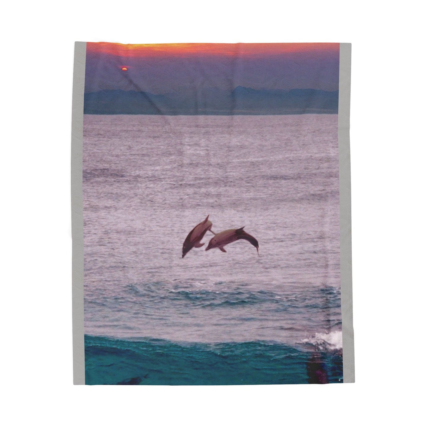 Dolphin Sunset Blanket – Coastal Decor