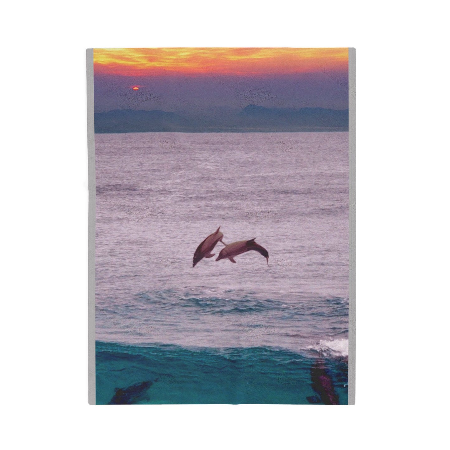 Dolphin Sunset Blanket – Coastal Decor