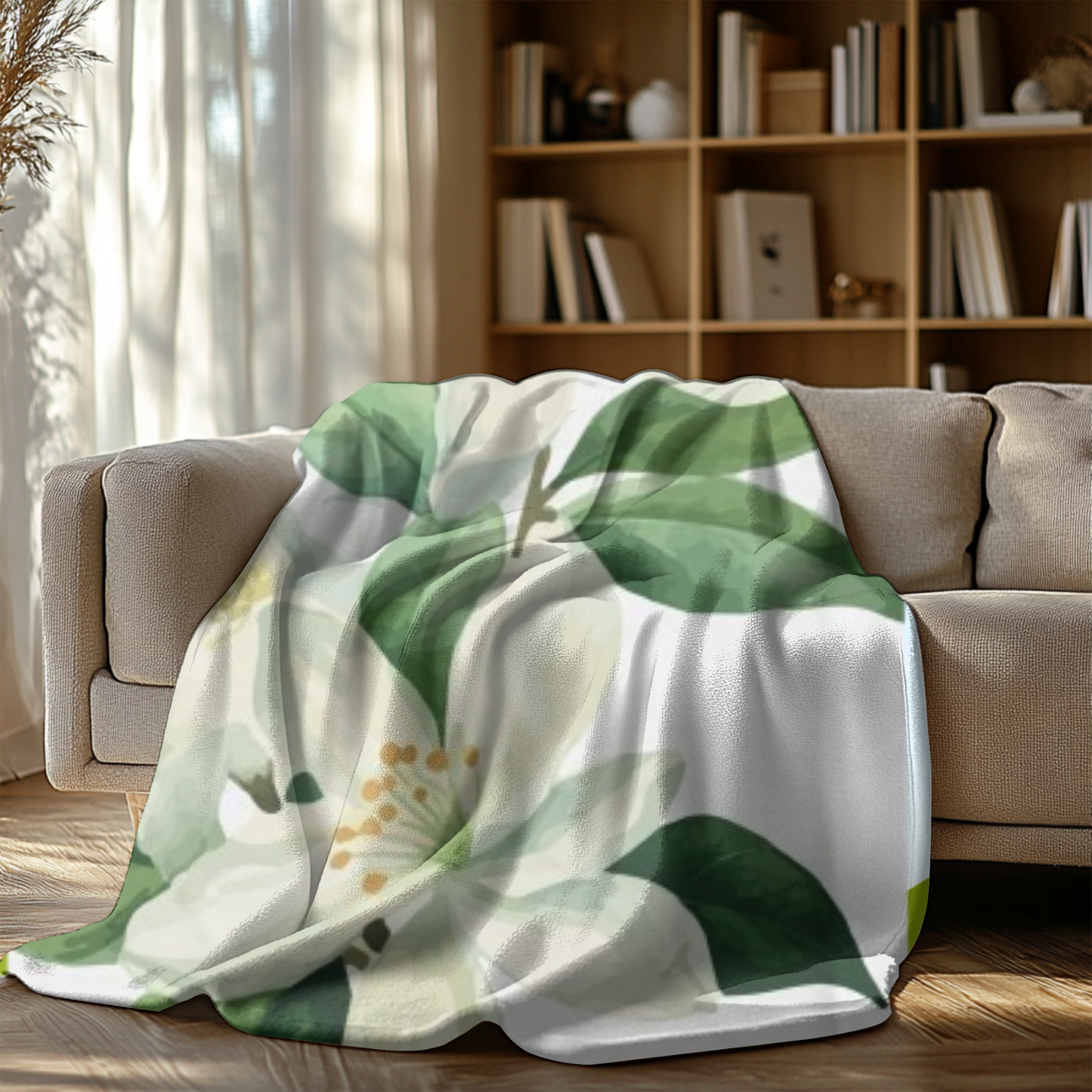 “Wrapped in Bloom” – Cozy Floral Plush Blanket for Comfort Lovers  Ocean Petal Studio