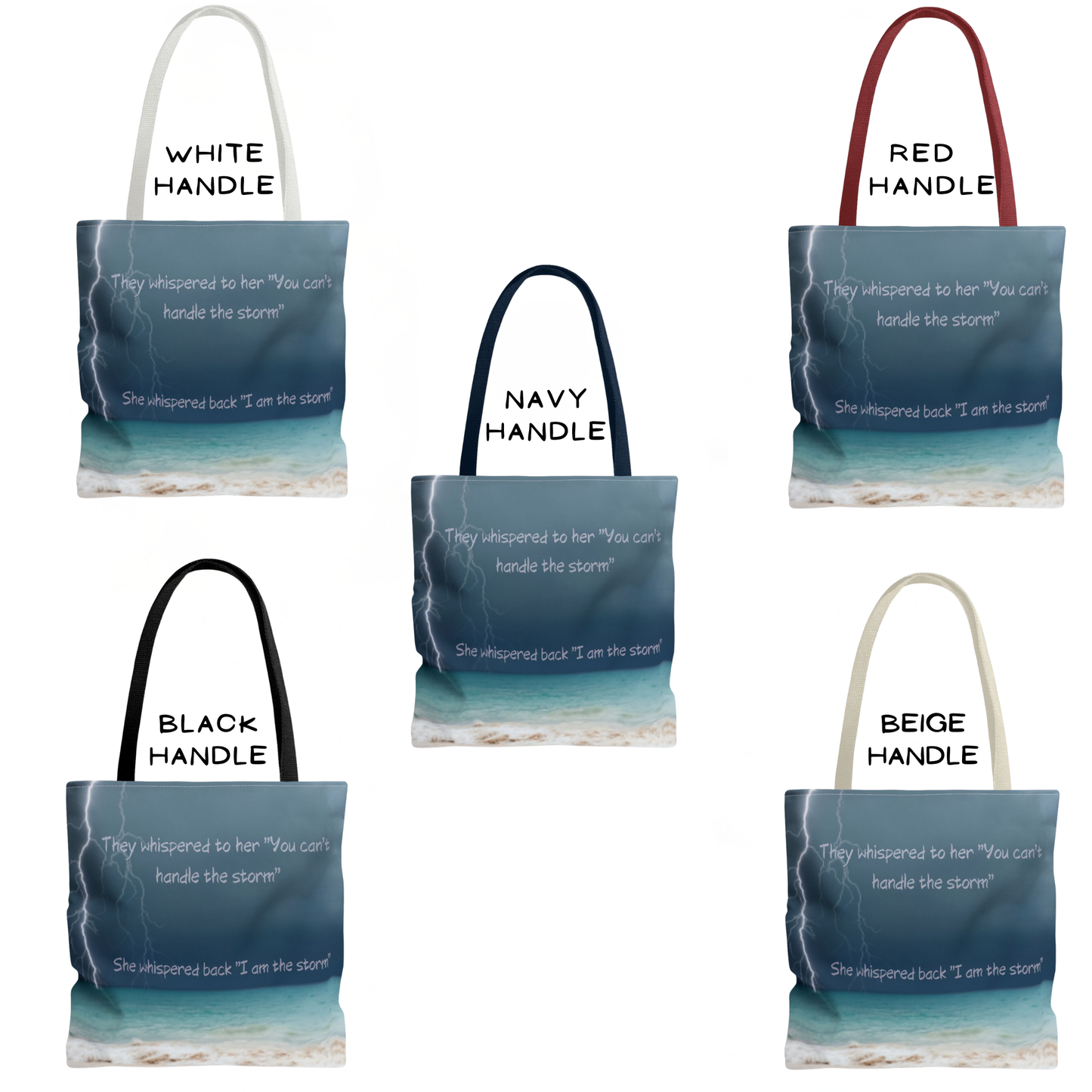 “I Am the Storm” Empowerment Tote Bag – Ocean Lightning Design
