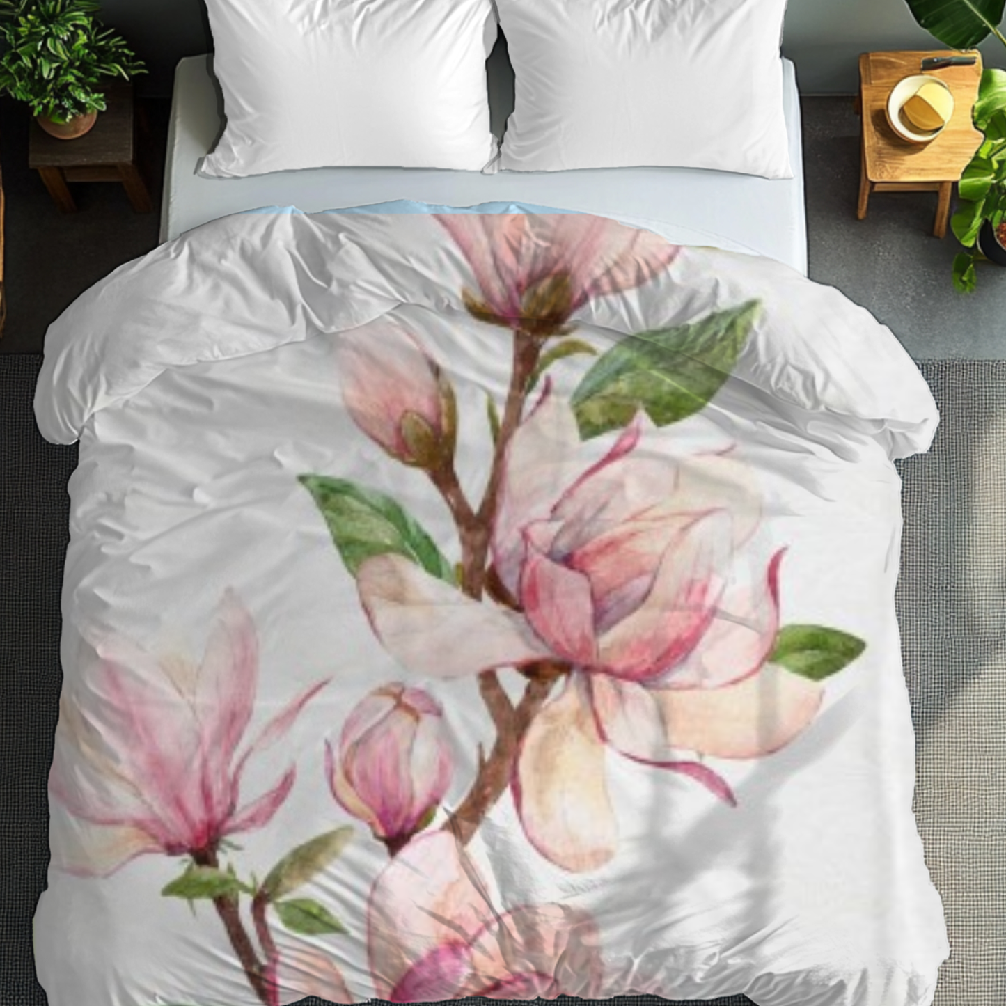 Floral Velveteen Plush Blanket – Soft Comfort Throw, Spring Home Decor