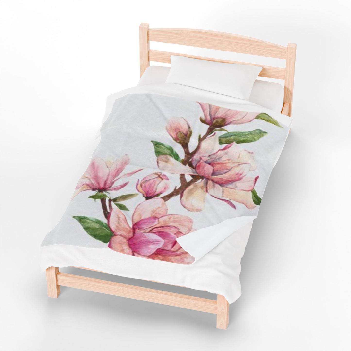 Floral Velveteen Plush Blanket – Soft Comfort Throw, Spring Home Decor