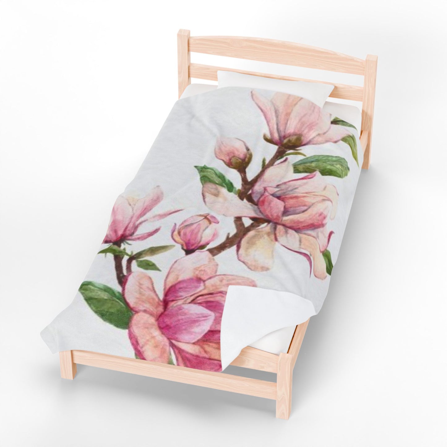 Floral Velveteen Plush Blanket – Soft Comfort Throw, Spring Home Decor