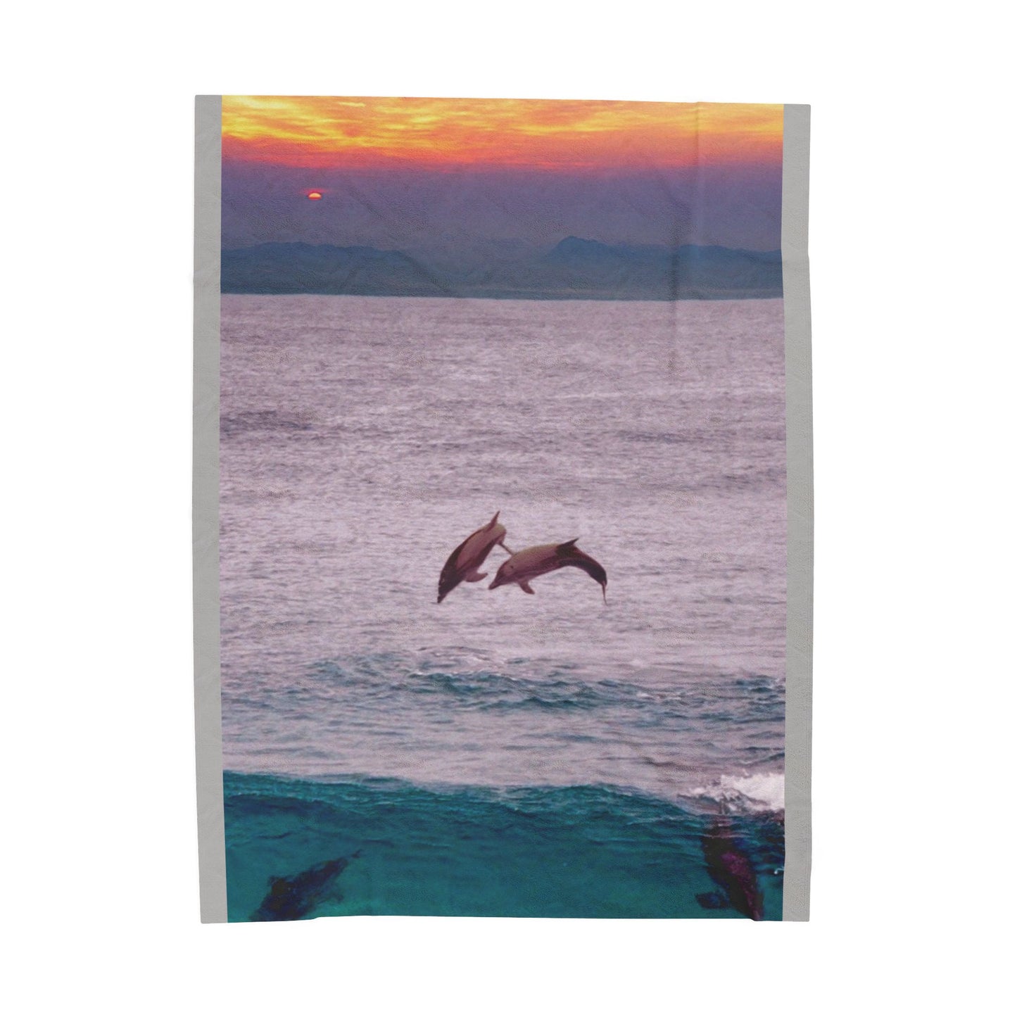Dolphin Sunset Blanket – Coastal Decor