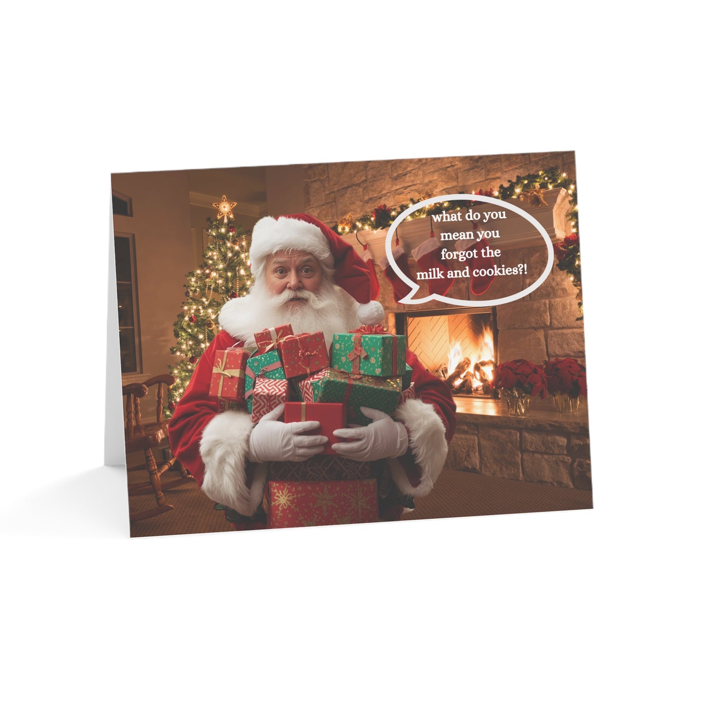 Don’t Mess with Santa – Festive Christmas Card with a funny greeting message inside -  Ocean Petal Studio