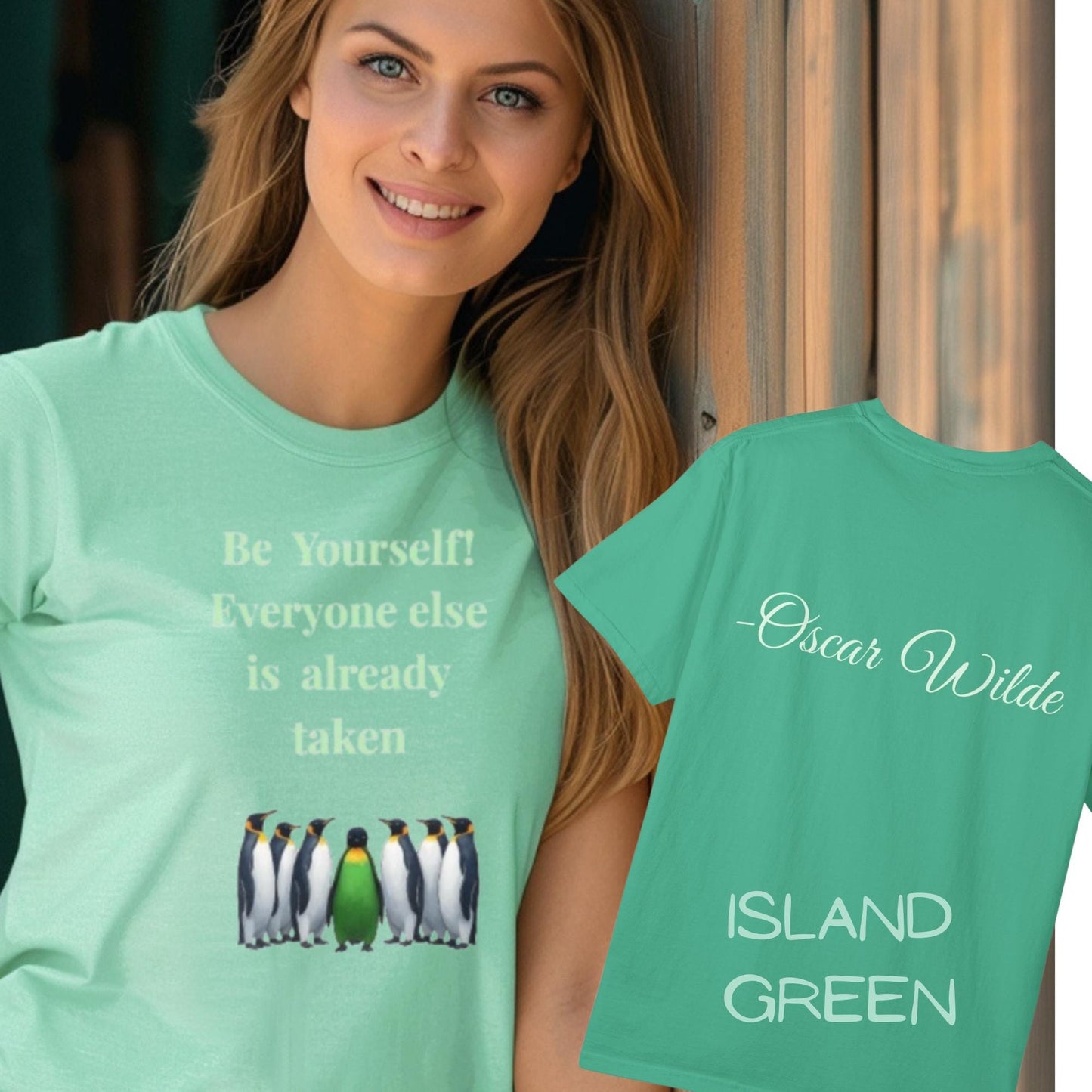“Be Yourself Tee – Garment-Dyed Unisex Shirt with Oscar Wilde Quote”