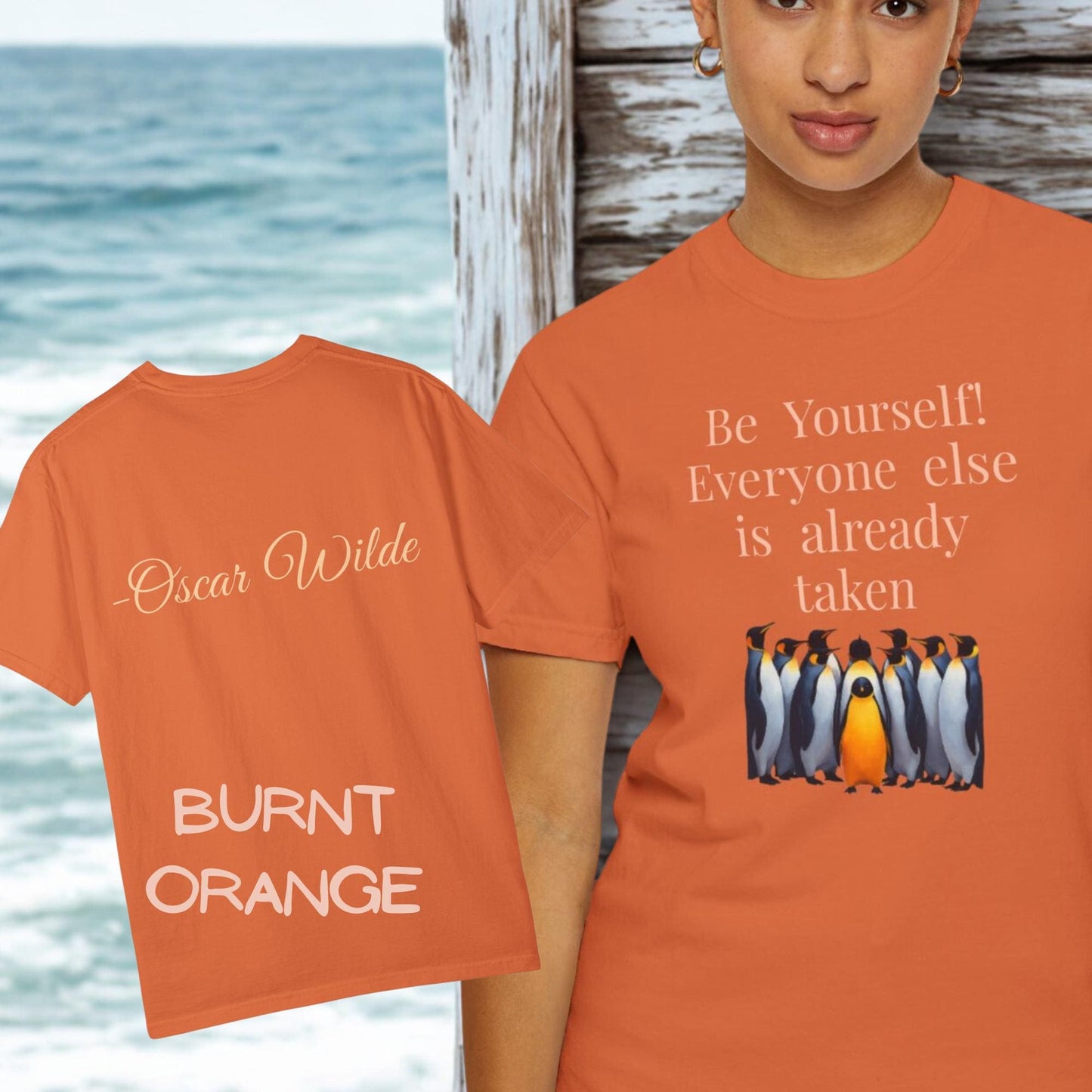 “Be Yourself Tee – Garment-Dyed Unisex Shirt with Oscar Wilde Quote”