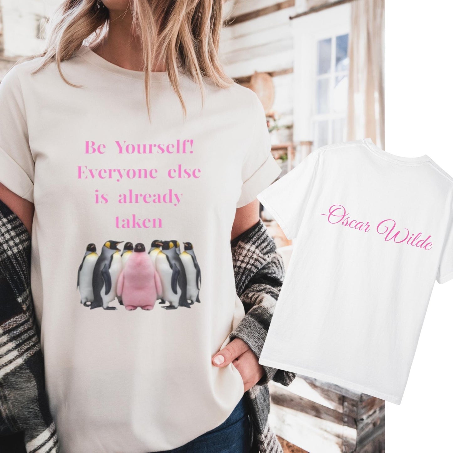 “Be Yourself Tee – Garment-Dyed Unisex Shirt with Oscar Wilde Quote”