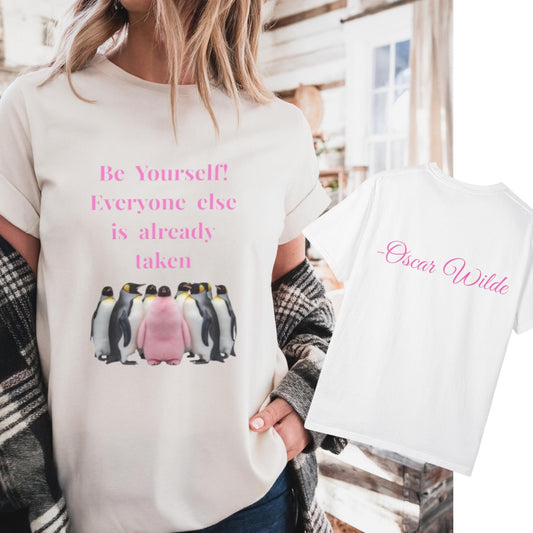 “Be Yourself Tee – Garment-Dyed Unisex Shirt with Oscar Wilde Quote”
