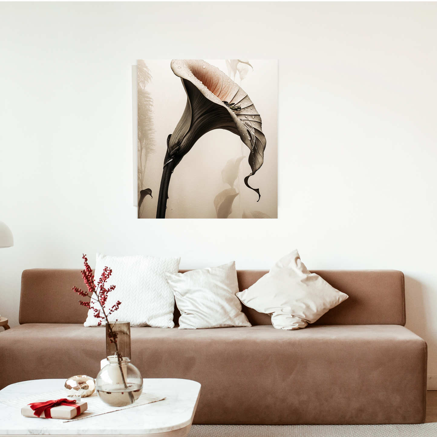 Misty Calla Lily Canvas Print | Elegant Floral Wall Art | Calming Botanical Decor | 9 Sizes Available