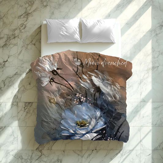 “Moonlit Flowers Velveteen Blanket –Romantic Bedroom Decor”