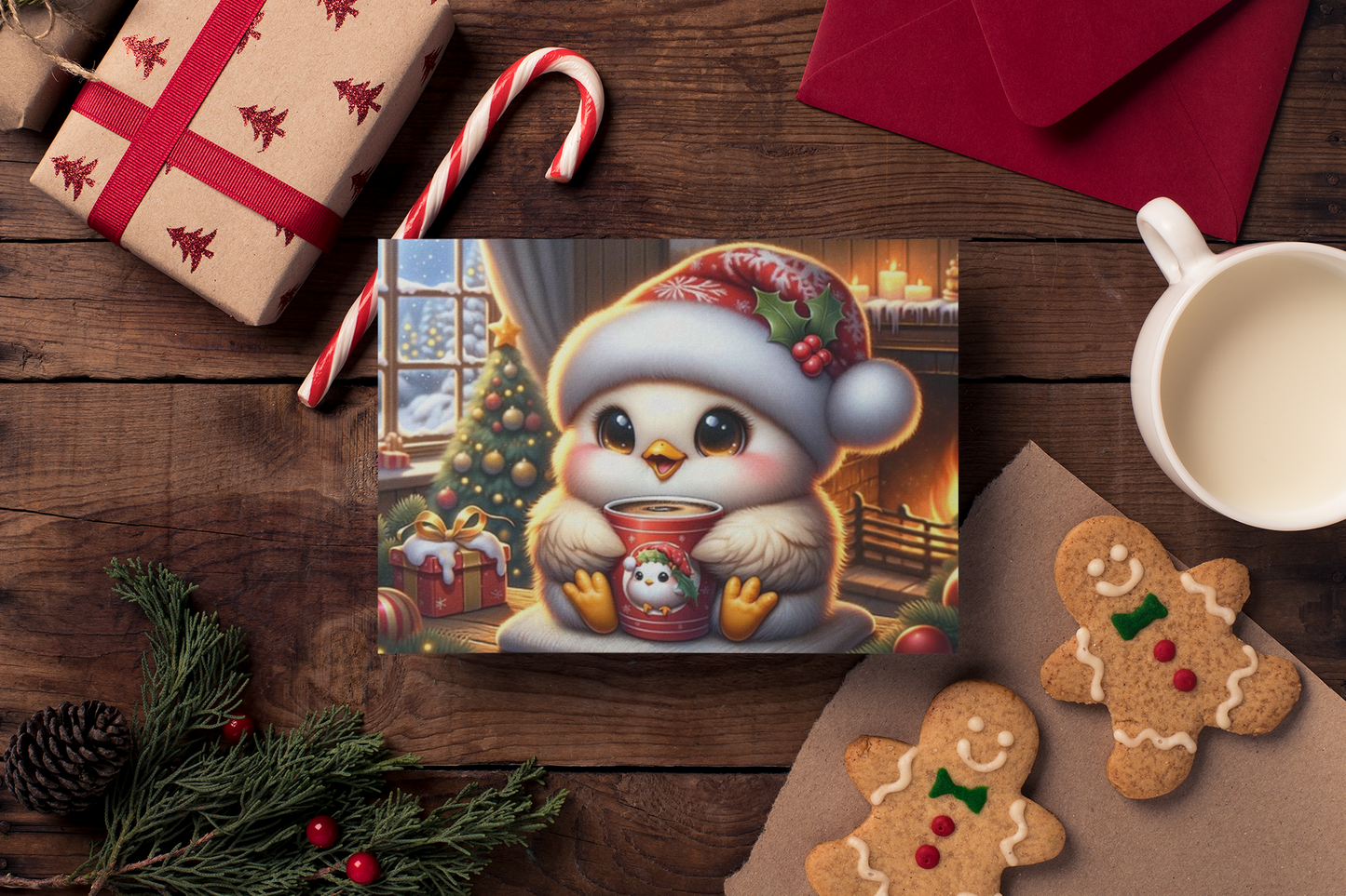 Quiet, Cozy Moments – Penguin Holiday Greeting Cards (Set of 1, 10, 30, or 50)  Ocean Petal Studio