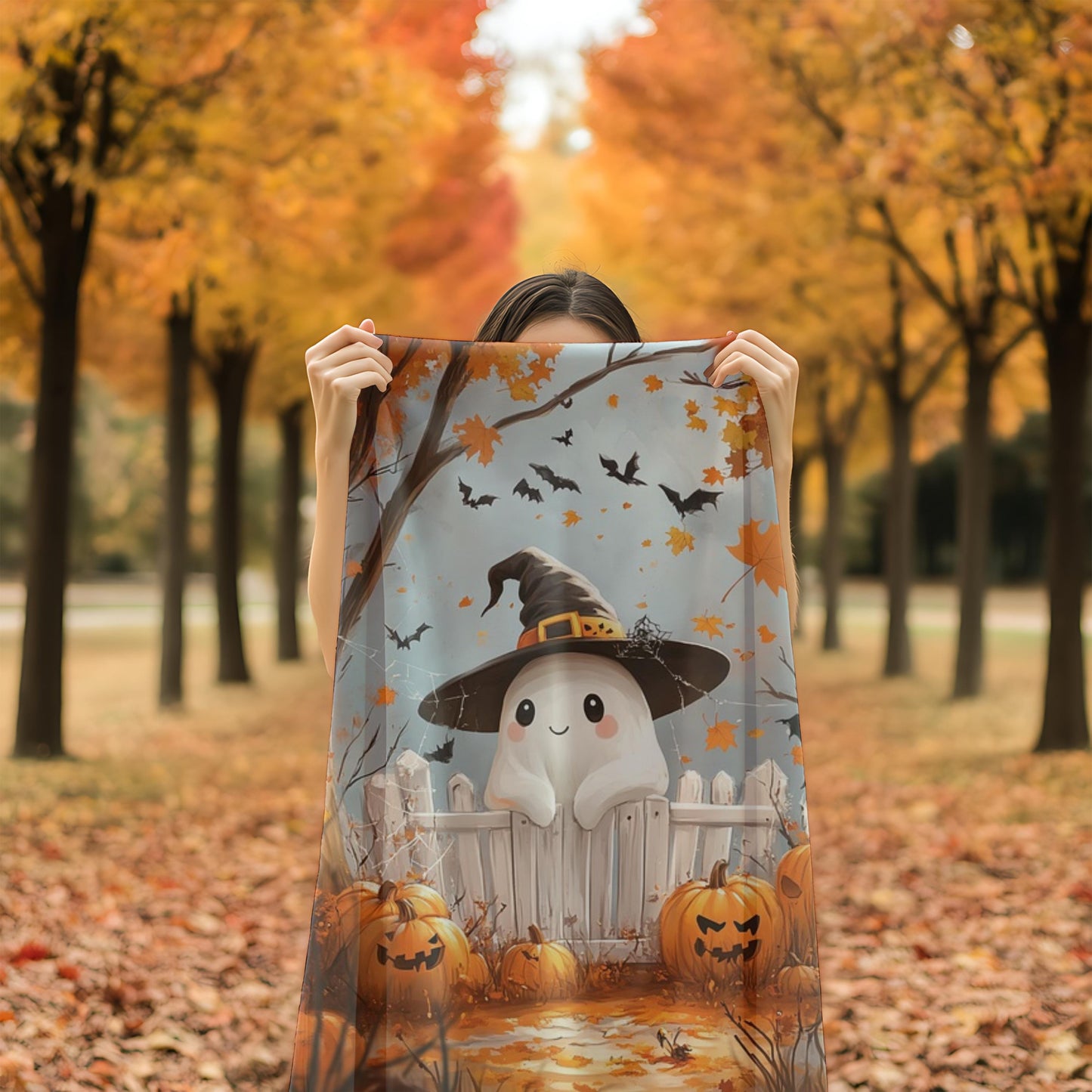Ghost & Pumpkin Blanket –  Halloween Comfort blanket