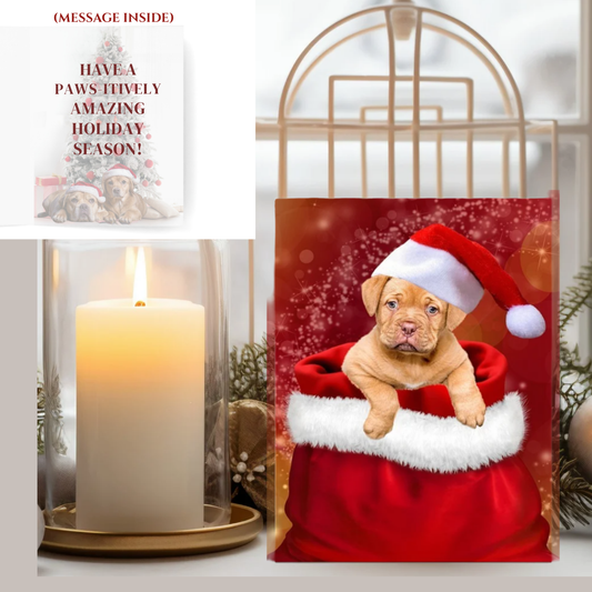 Paws-itively Festive Holiday Card – Cute Puppy Christmas Greeting for Pet Lovers, Friends & Family