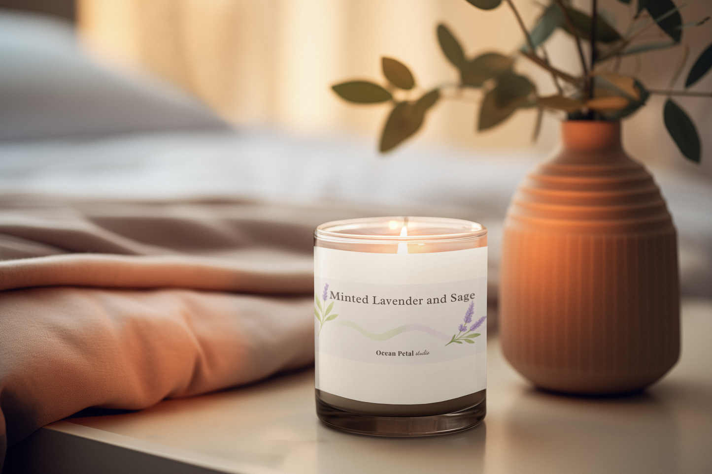 11oz Hand-Poured Glass Candles for Relaxation