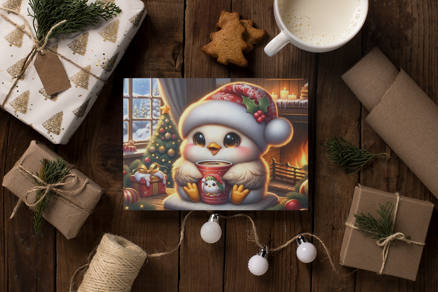 Quiet, Cozy Moments – Penguin Holiday Greeting Cards (Set of 1, 10, 30, or 50)  Ocean Petal Studio