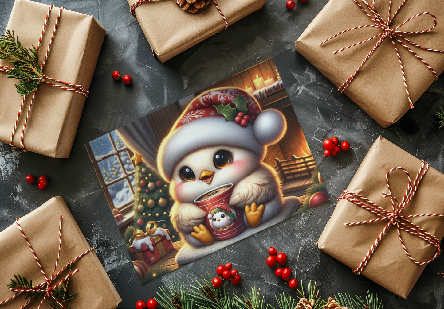 Quiet, Cozy Moments – Penguin Holiday Greeting Cards (Set of 1, 10, 30, or 50)  Ocean Petal Studio