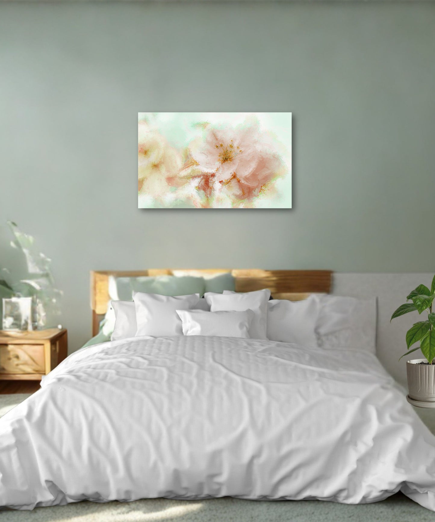 Dreamy Misty Bloom Canvas Print | Impressionistic Soft Floral Wall Art