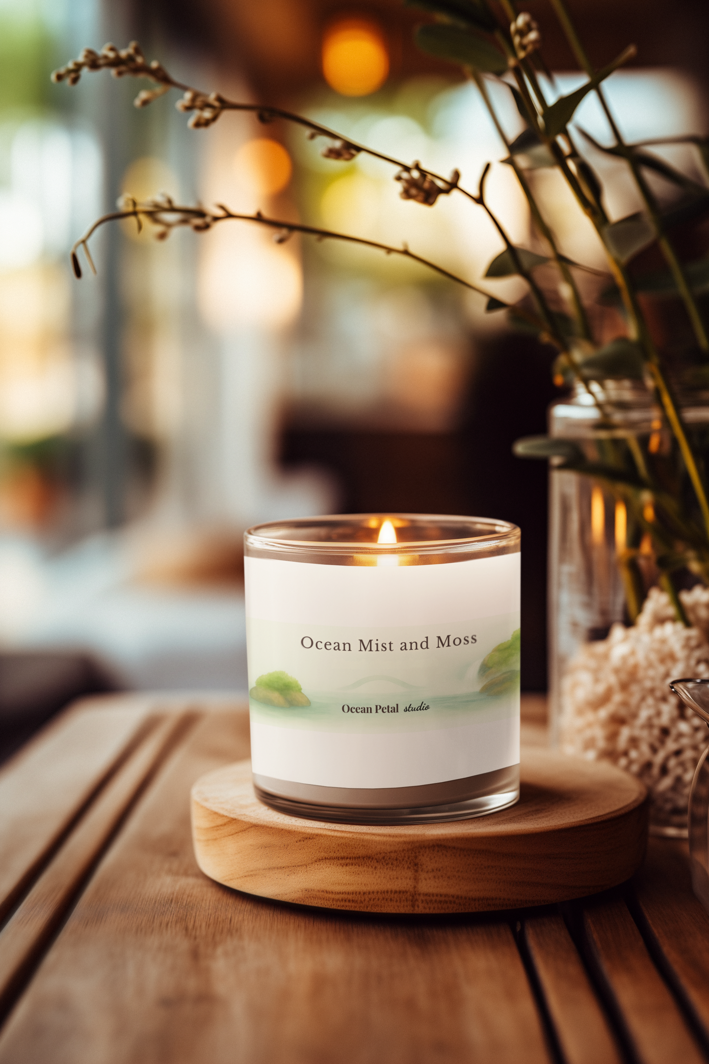 11oz Hand-Poured Glass Candles for Relaxation