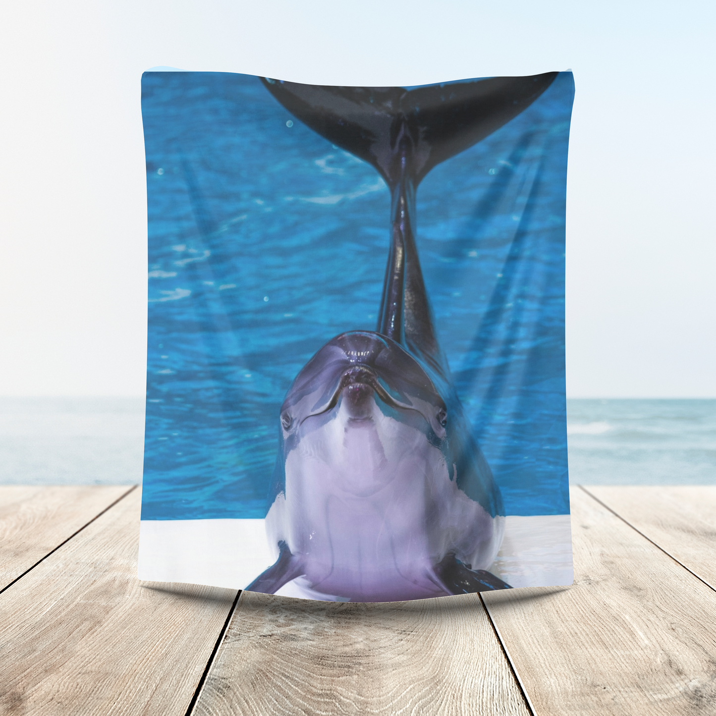 Velveteen plush Dolphin Blanket – Coastal Comfort