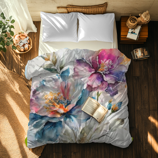 Floral Velveteen Plush Blanket, Cozy Home Decor, Gift for Her, Warm Throw, Housewarming, Bedspread, Winter Essentials