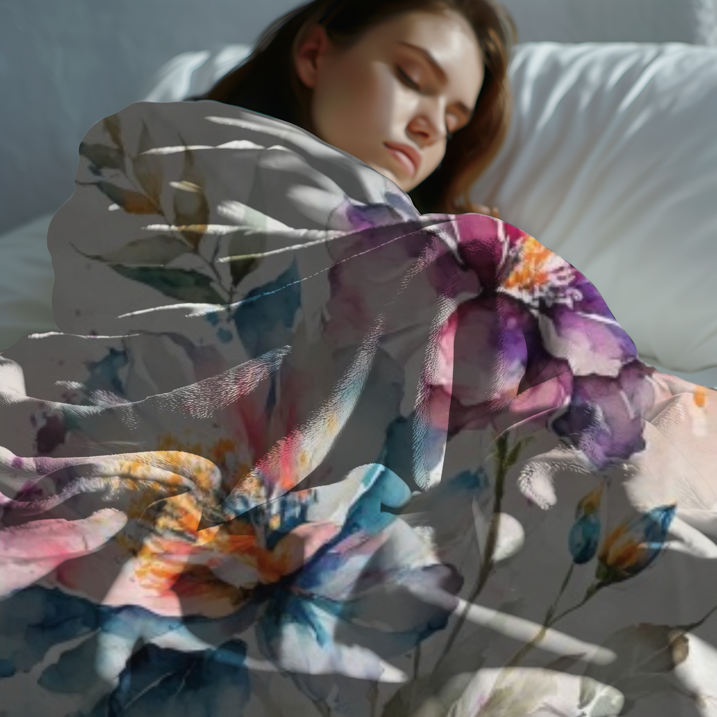 Floral Velveteen Plush Blanket, Cozy Home Decor, Gift for Her, Warm Throw, Housewarming, Bedspread, Winter Essentials