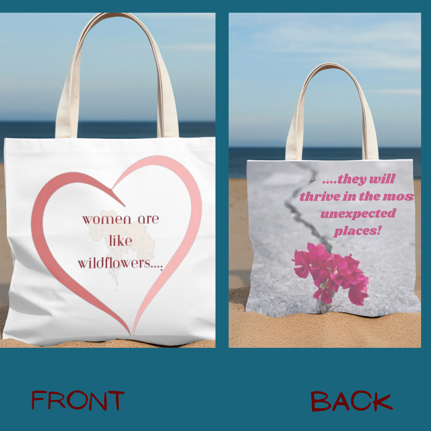 Wildflower Wisdom Tote – Floral Quote Bag, Inspirational Gift for Women, Eco-Friendly Shopper for Mother’s Day & Everyday Use