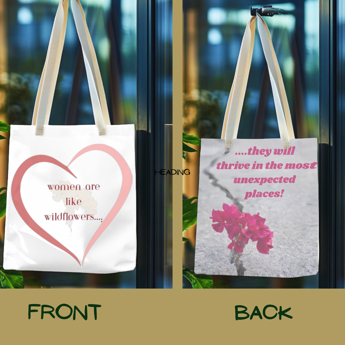 Wildflower Wisdom Tote – Floral Quote Bag, Inspirational Gift for Women, Eco-Friendly Shopper for Mother’s Day & Everyday Use