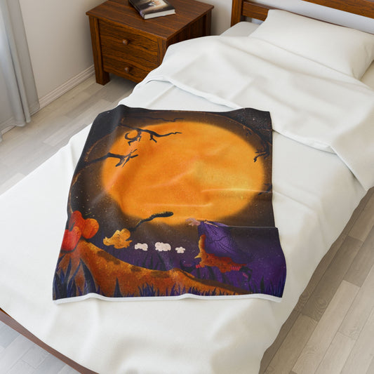 Moonlit Witch Blanket – Halloween Kids Throw